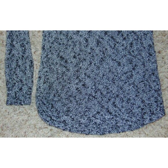 Womens Crochet Sweater Large Black White Marled Knit Long Sleeve Jr. Girls - Picture 3 of 4